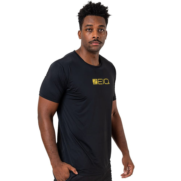 Camiseta Esportiva Slim Dry Zeiq Preta - Logo Dourado