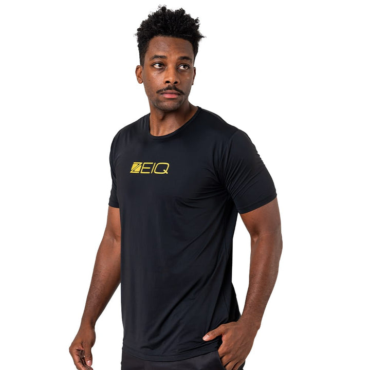 Camiseta Esportiva Slim Dry Zeiq Preta - Logo Dourado