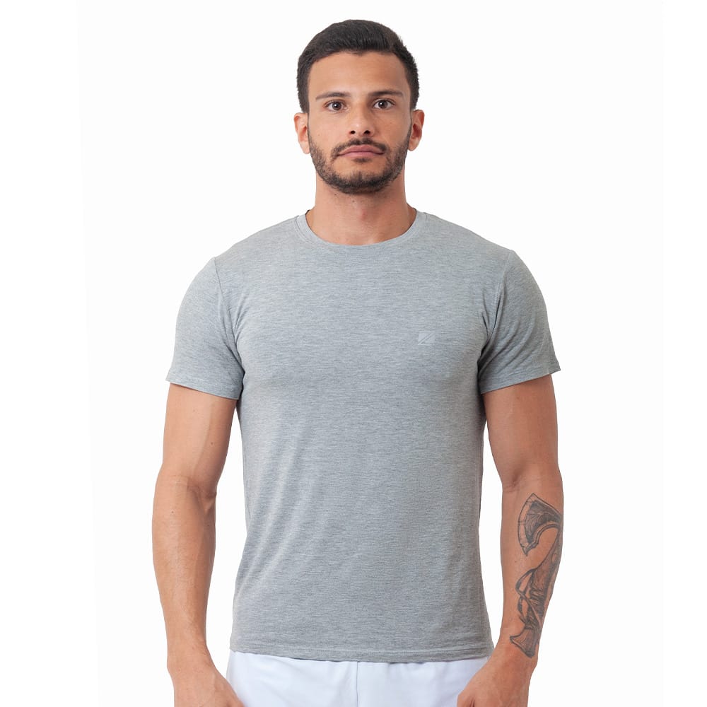 Camiseta Malha Fria Zeiq Cinza - Logo Branco
