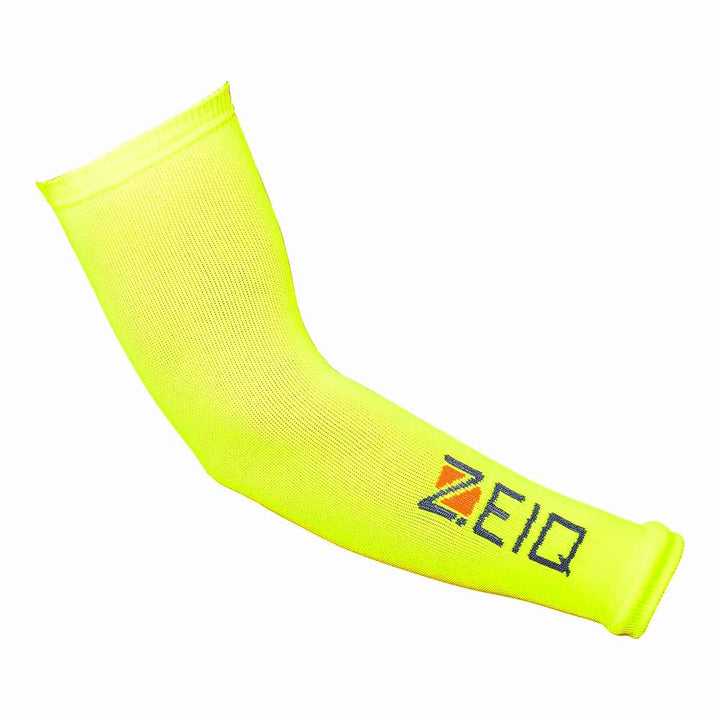 Manguito de Compressão Zeiq Amarelo Neon - Logo Preto e Laranja