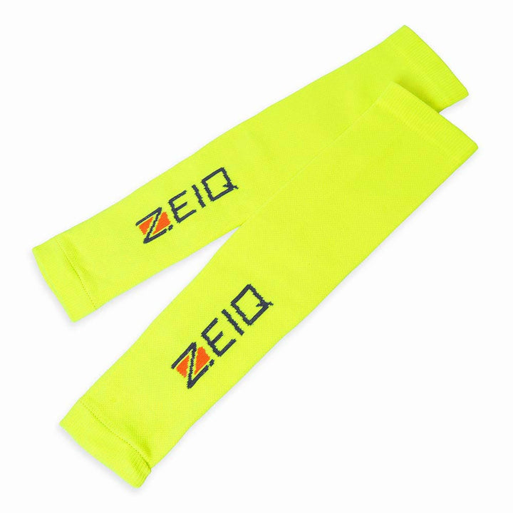 Manguito de Compressão Zeiq Amarelo Neon - Logo Preto e Laranja